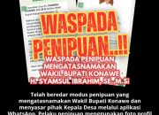 Wakil Bupati Konawe Geram, Namanya Dicatut untuk Penipuan WhatsApp